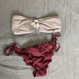 H&M bandeau and tie bottom bikini